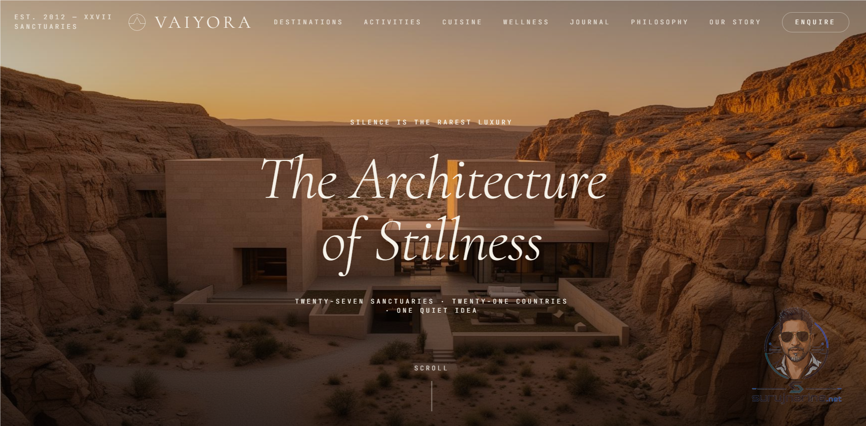 Screenshot of the Vaiyora website